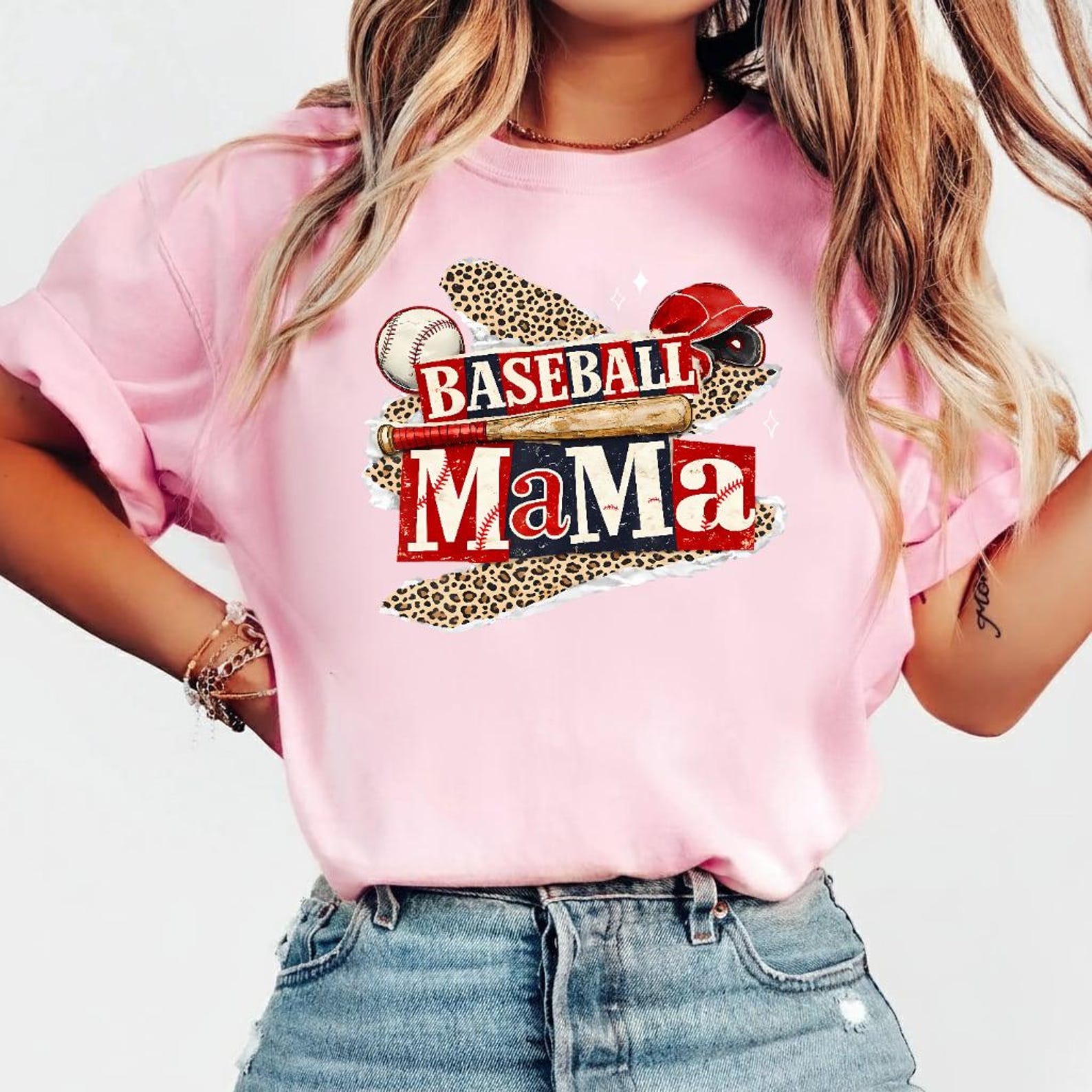 Baseball Mama Leopard Shirt, Leopard Print Baseball Mom Tee, Baseball Game Day For Mom, Trendy Baseball Mama, Baseball Season Mothers 4XL