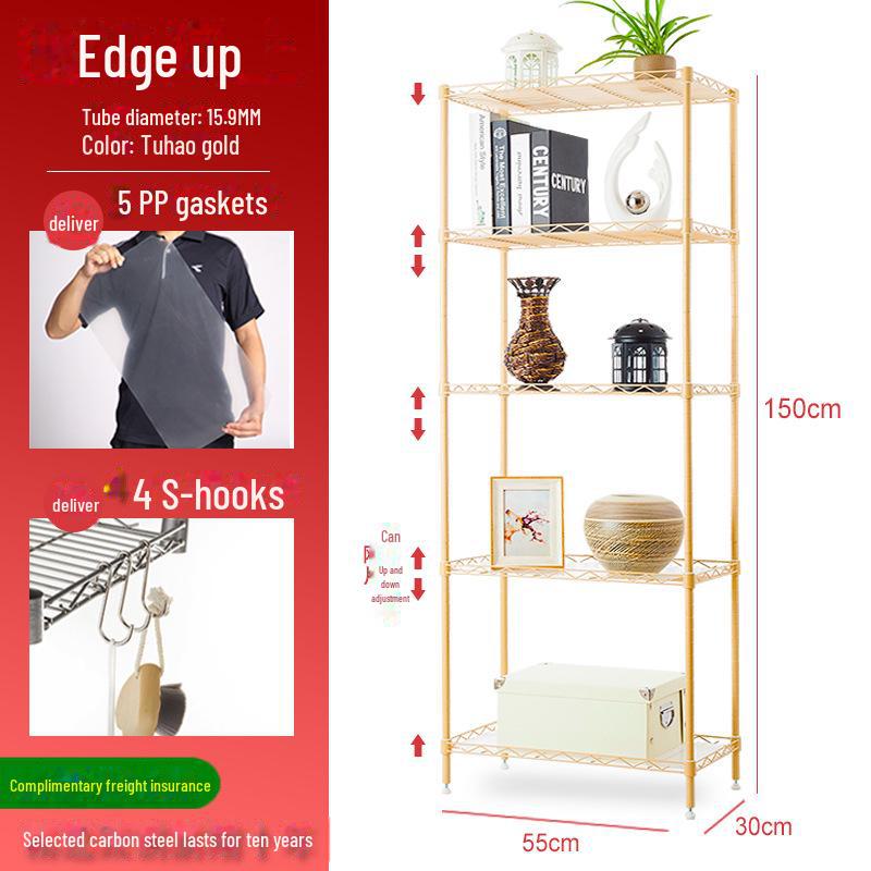 Multi-layer metal storage rack for kitchen, microwave, floor, bathroom, oven seasoning.
