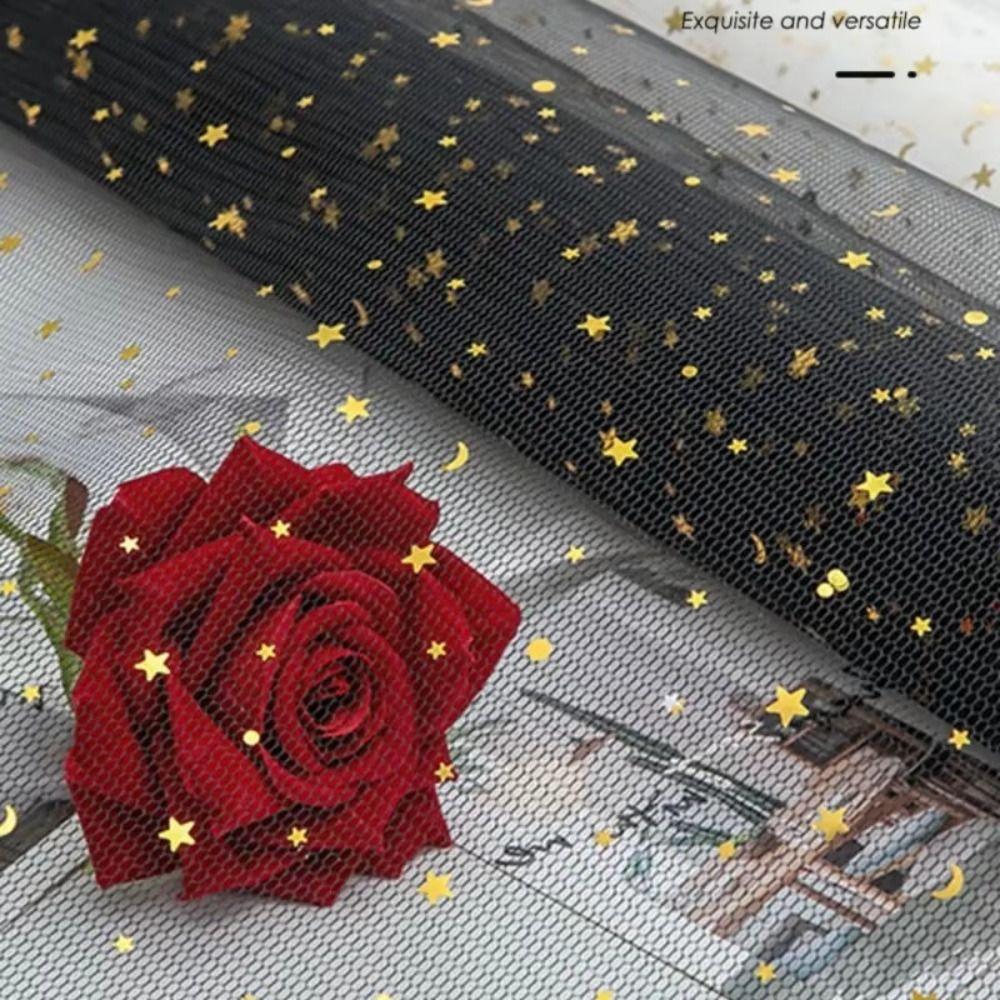 50cm Breite Frischblumen-Verpackungspapier Stern Mond DIY-Strauß-Verpackungspapier Heißprägung Floristen-Verpackungsmaterial