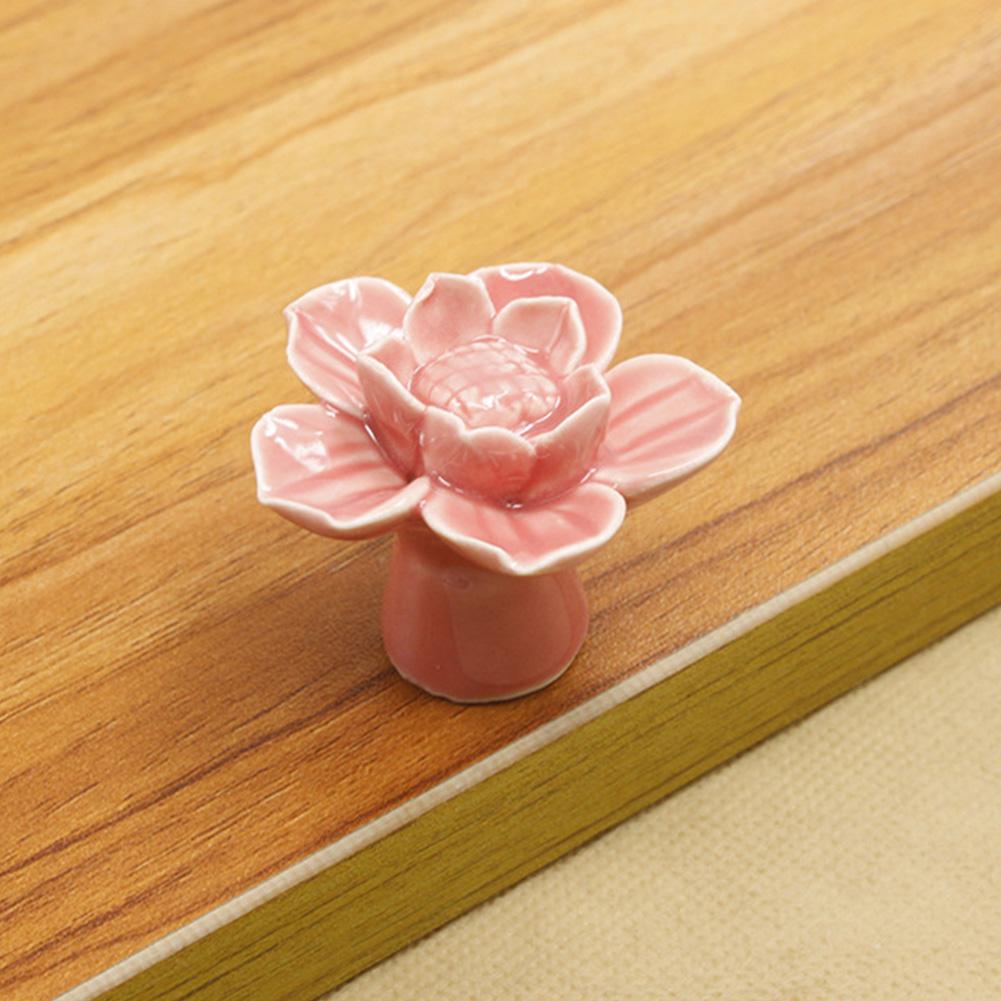 

Керамическая дверная ручка в форме цветка лотоса для ящика, шкафа, гардероба, мебельная ручка (зеленый)