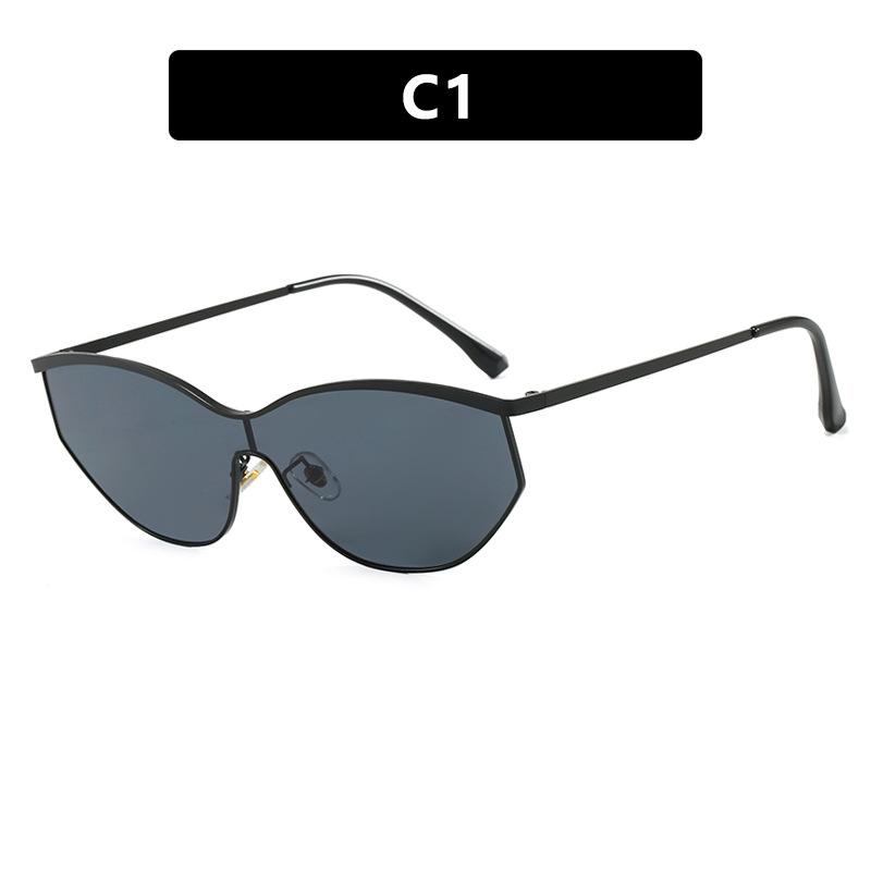 Y2K Future Technology Sense Cat Eye Sunglasses New Fashionable Large Frame UV Resistant Glasses UV400 Shades Eyewear