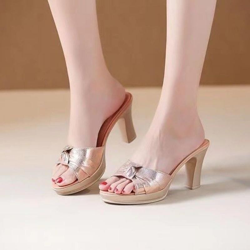High-heeled Shoes, New Style Chunky Heels, Sandals, Women's Shoes, Slippers