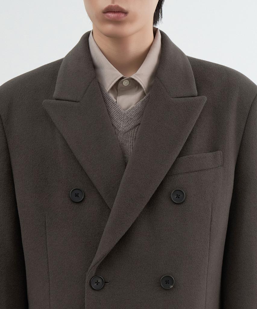 Musinsa Standard Cashmere Blend Masculine Double Chesterfield Long Coat [Khaki Brown]