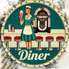 Vintage Retro Metal Sign Diner Decor American 1950s Ice Cream Shop Tin Wall Art