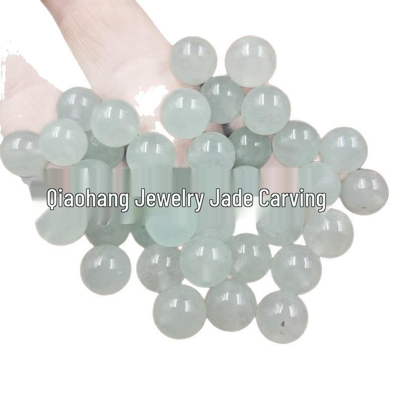 Perline Sferiche di Giada Quarzo Verde Trasparente per Braccialetti & Collane Fatti a Mano