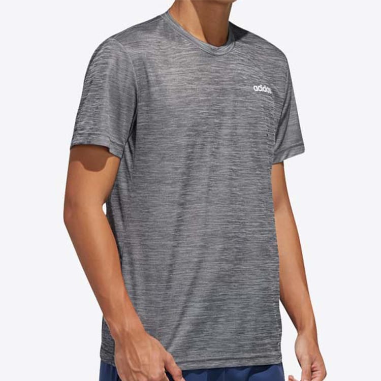 adidas T Shirts Men's Gray Crew Neck Moderate Straight Fit FL0323