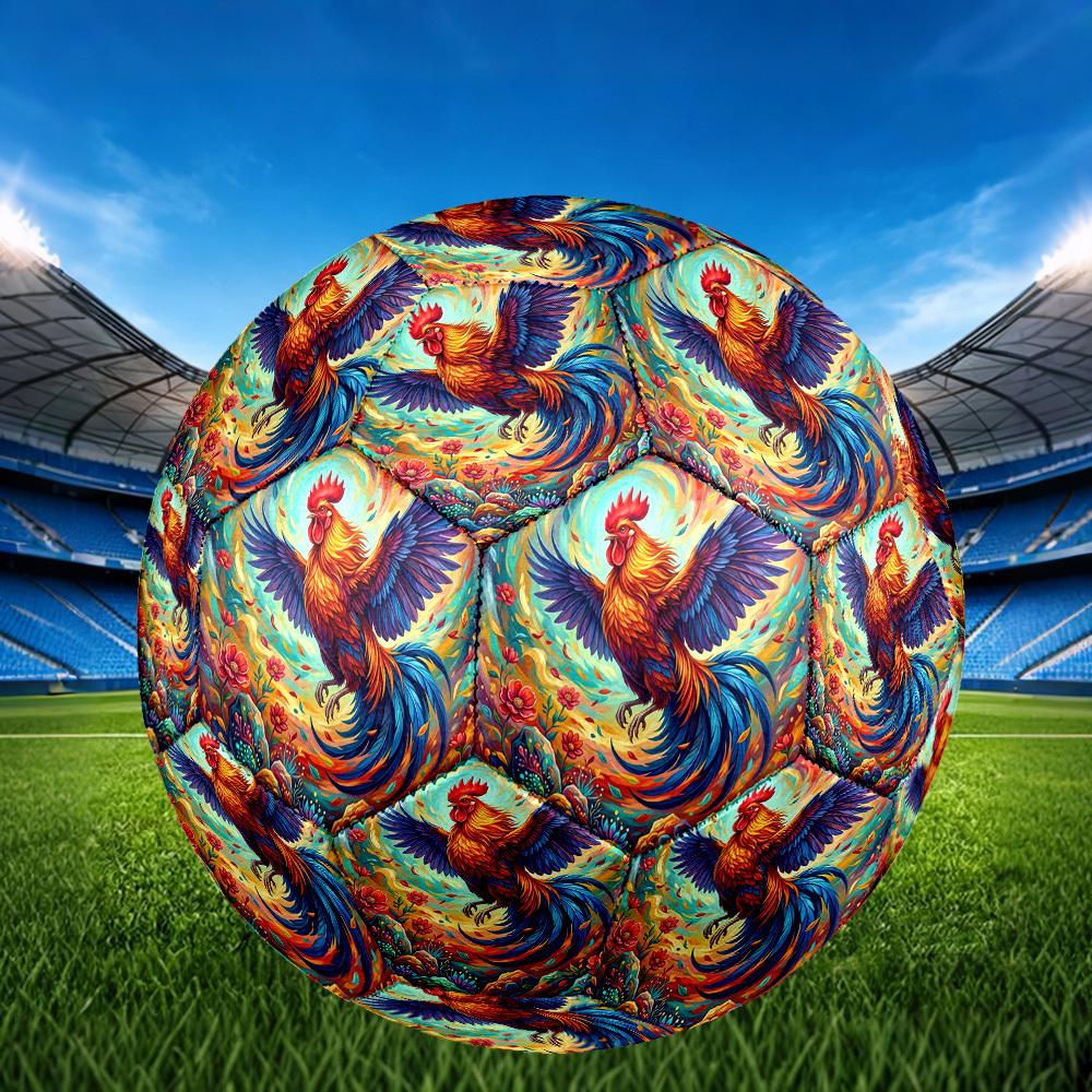 1pc Colorful Rooster Dance Durable Size 5 Soccer Ball Professional Match Training Football Indoor &Outdoor Sports Ball P60192