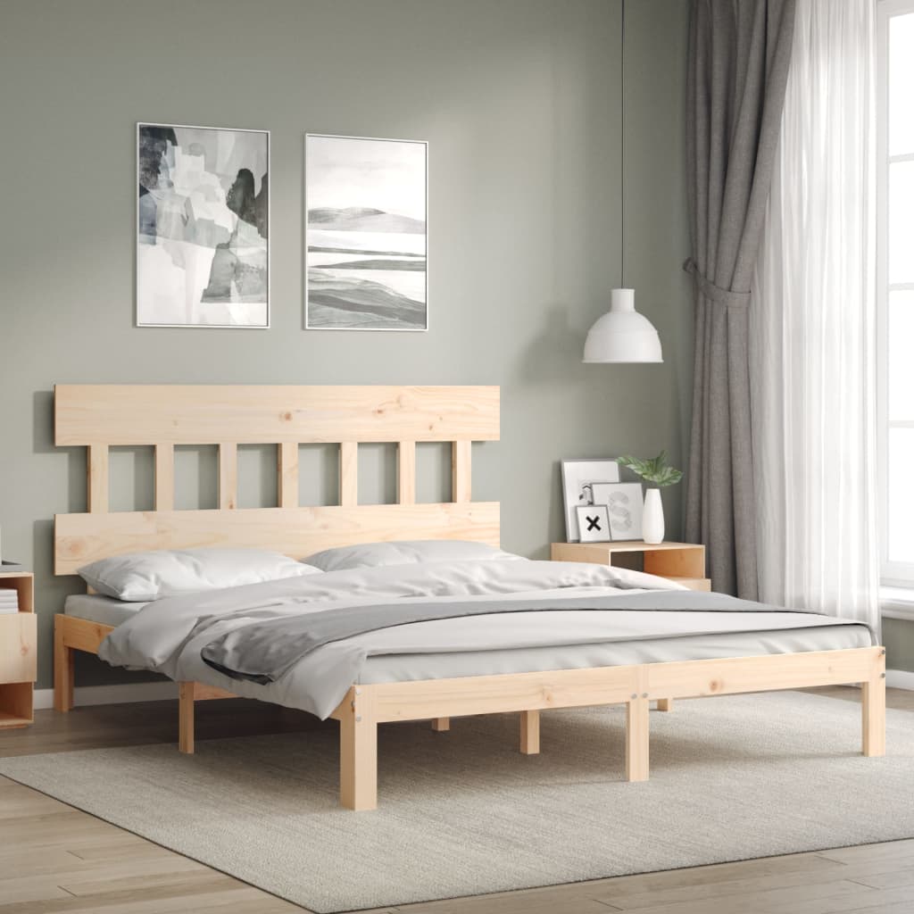 Vidaxl Rama Łóżka Bez Materaca, 160X200 Cm, Lite Drewno Sosnowe