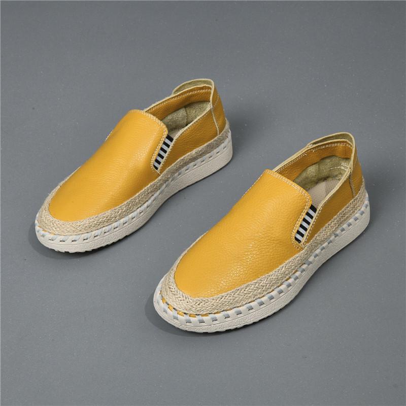 New Fashion Fisherman Loafers New Men's White Genuine Leather Espadrilles Shoes Male Walking Sneakers Footwears Zapatos Hombre