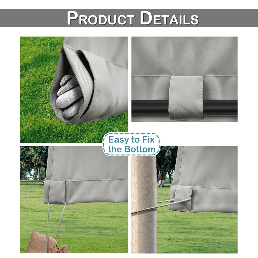 Patio Outdoor Waterproof Curtains Eyelets Insulated Insulated Window Drapes Rod Pocket Tap Top Gazebo Pergola Curtains Windproof