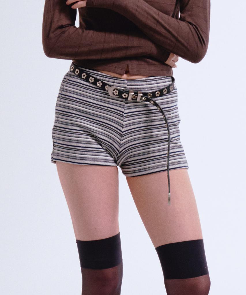 PRENDA Hotfix Slim Stripe Shorts Gray