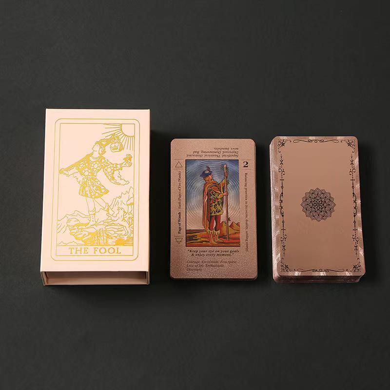 Genuine Weite Gold Foil PET Tarot Deck - Full Set Printed Tarot Board Game Cards