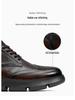 Desai 2025 Men's Height-Increasing Leather Shoes: Versatile, Wear-Resistant, Thick-Soled for Autumn/Winter.