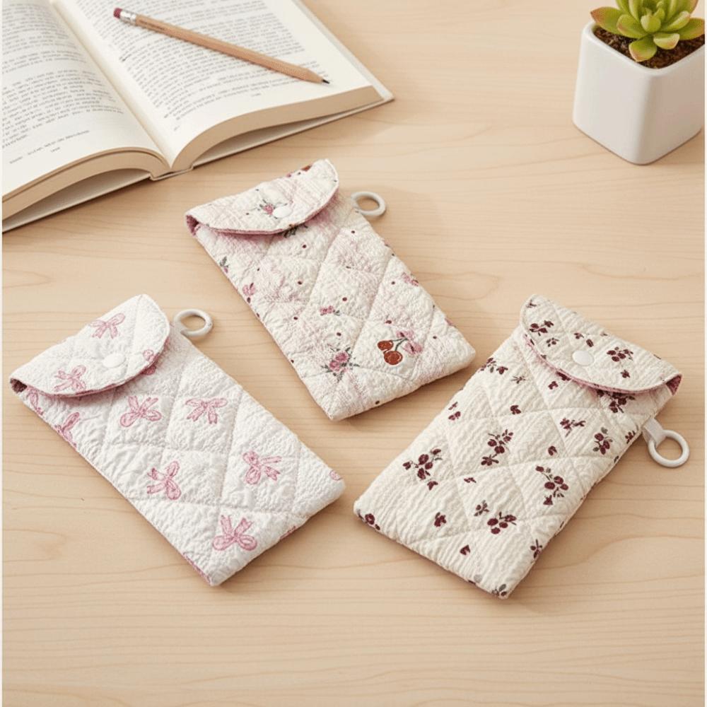 Portable Cloth Printed Glasses Bag Flower Sunglasses Eyeglass Bag Retro Glasses Storage Bag  Female
