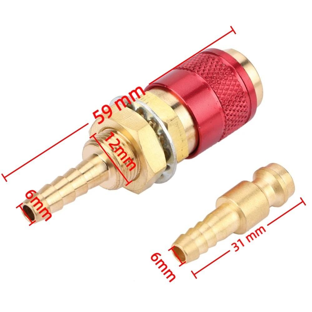 Pro 6mm Vnitřní Průměr Hadice Rychlospojka Fitink pro TIG Svařovací Hořák Vodní a Plynové Vedení