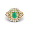 6X4MM Cushion Green Onyx Gemstone 925 Sterling Silver Gold Plated Solitaire Halo Women Engagement Ring