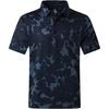 Men's Camouflage Patchwork Short Sleeve Polo, Casual Trendy Top