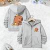 Fashionable Casual Hoodie Capybara Jacket for Boys Girls Zipper Spring and Autumn Trendy Children's Cartoon Zip Up Weatshirts
