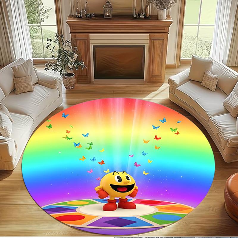 PAC Print Round Rug, Washable Floor Carpet, For Entryway Dorm Laundry Room Office Study, Home Decor Birthday Christmas Gift