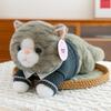 Three-Color Calico Cat Plush Toy - Lying Cat Pillow, Gift for Girls and Sleeping Companion.