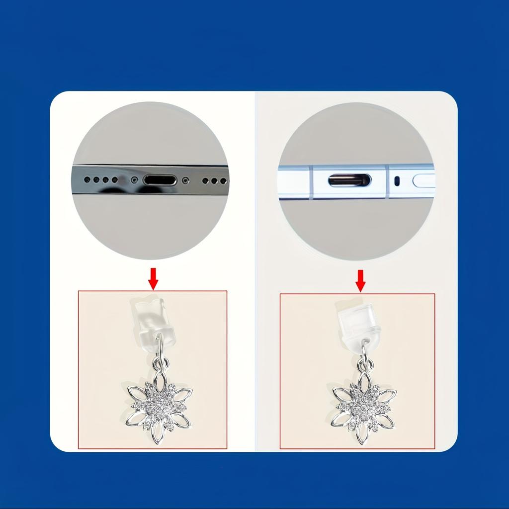 1Pc  Mobile Phone Dust Plug, Metal Fashion Starburst Pendant Dust Plug, Decorate Your Mobile Phone.