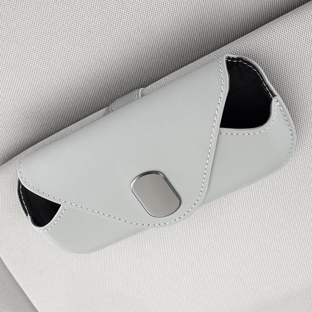 Magnetic Car Organizer Clip-on Sun Visor Glasses Case Car Mounted Glasses Bag  Interior Accessory
