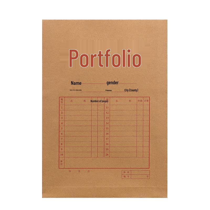 JD Zao A4 Kraft Paper Vertical Archive File Bags