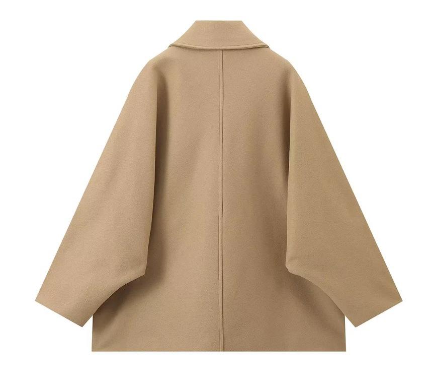 Women's European Style Turn-Down Collar Wool Overcoat, Winter Outerwear, Available in Multiple Colors