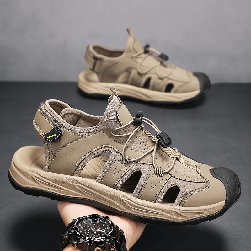 

Fashion Comfortable Summer Shoes Quick Dry Wading Aqua Slippers All-match Travel Male Sandals Beach Flats Stylish Men s Slide Sandals 38 хаки