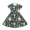 Girl Summer Dress Color & Print Short Sleeve Dress With Pocket Casual Dress Shorts Sleeve Party Dress Easter Day