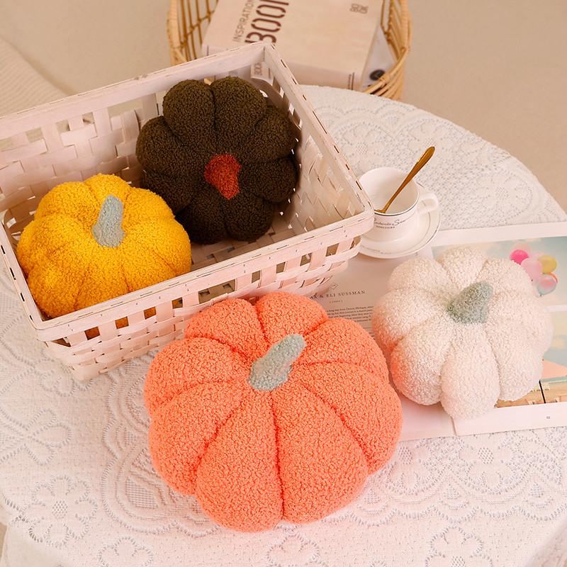 1825Cm Small Pumpkin Plush Pillow Stuffed Six Colors Plant Cushion Halloween'S Day Party Prop Plushie Home Decoration Gift