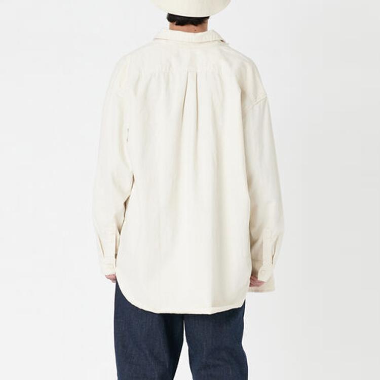 Levis Solid Color Single-Breasted Collar Long Sleeve Shirt Men Shirts White A7556-0000