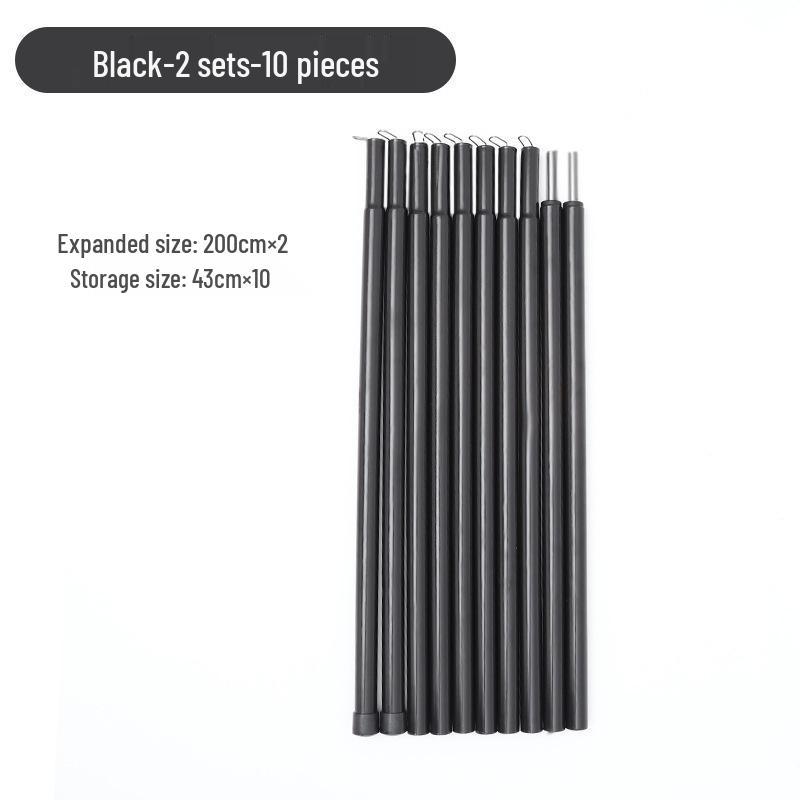 Adjustable 2-Meter Iron Outdoor Canopy Support Pole with 10 Sections and Spray-Painted Finish for Tent Vestibule Accessories.