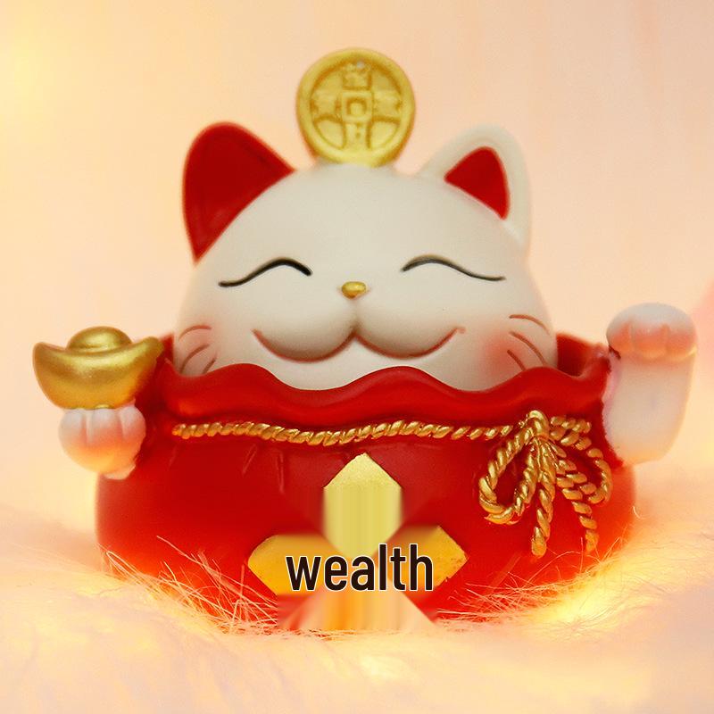 Festive Cat New Year Ornament - Creative Living Room Decoration & Entrance Craft Gift
