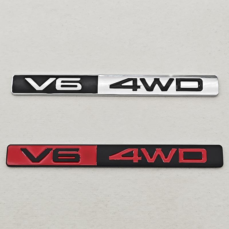 Zinklegering Logo 3D V6 4WD Auto Embleem Letters voor Achterkofferbak Embleem Sticker voor Toyota Prado Land Cruiser 4Runner Auto Accessoires