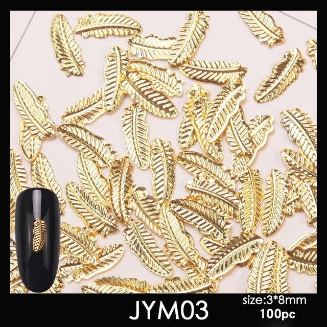 Beauty Nail Art Dekoration Golver Featherm 3D Metall Stil Maniküre Charm Design Öle Dekorative Accessoires