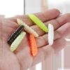 12Pcs Worm Lures 4Cm Trout Mealworms Fishing Soft Lures Shrimp-Scented Bait Artificial Silicone Trout Plastic Baits