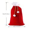 Santa Claus Velvet Candy Gift Bag with Drawstring for Christmas Festival