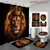 4Pcs Shower Curtain Set with Non-Slip Bath Mat, Toilet Lid Cover, Contour Rug & 12 Hooks, Bathroom