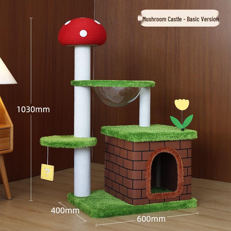 

Cat Tree with Climbing Frame, Bed, Sisal Post, Jumping Platform, Space Capsule, Hammock, Scratching Post, and House Cat Climbing Frame