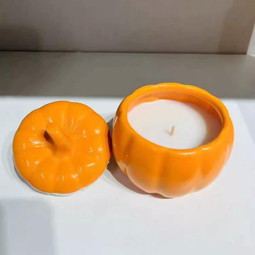 Keramik Kürbis Schüssel mit Deckel Erntefest Kürbis Glas Gewürz Vorratsglas Kürbis Luftdichter Behälter für Tee Zucker Kaffee S/L