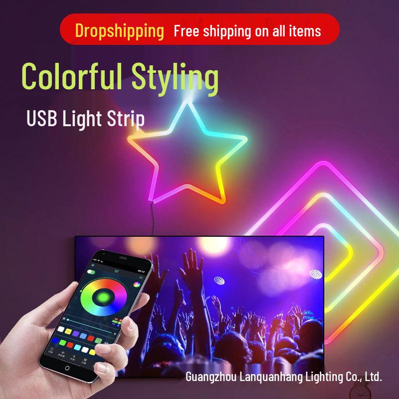 5V Dream Color Neonlichtstreifen mit USB, Bluetooth-App & Musik-Soundsteuerung für DIY-Formen