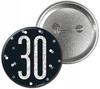 Pin Brooch Badge Metal 30th Birthday Black Shiny Holo