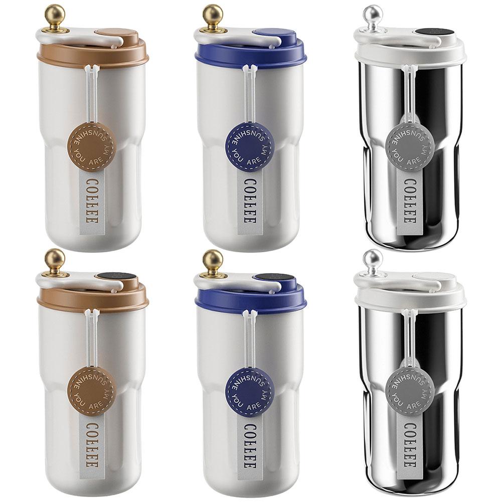 420ML Smarte Flasche 316 Edelstahl Smarte Wasserflasche Kaffee für Camping Geschenke für Heiße und Kalte Getränke