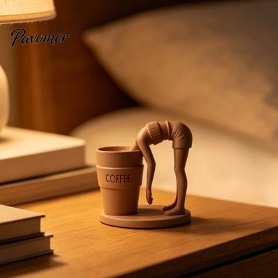 Modern Artistic Office Decor 3D Printed Diver Coffee Cup Figurine, Multifunctional Pen Holder And Desk Organizer, Creative Decorative Spoon Niche Art