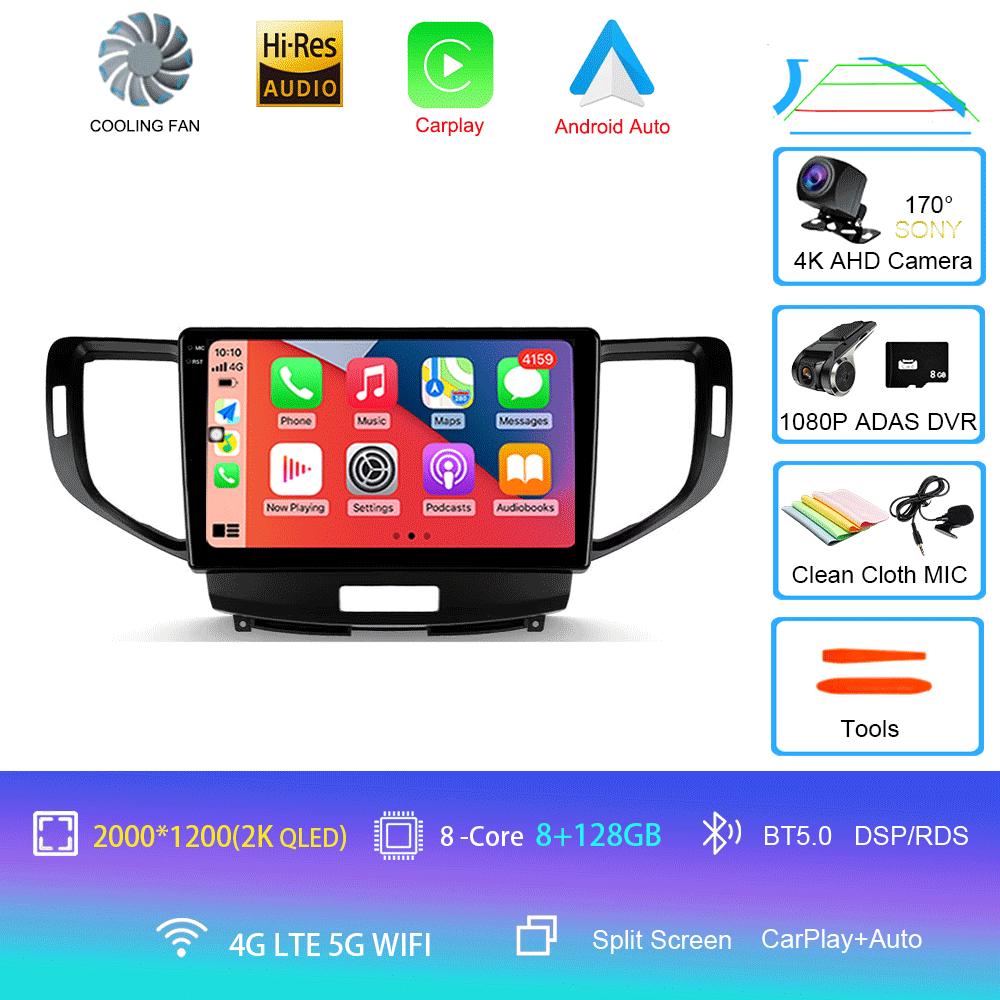 Autoradio Android 14 Carplay Auto DSP 2K Bildschirm Multimedia-Player Für Honda Accord 8 2008-2012 Autoradio Stereo 2din Head Unit