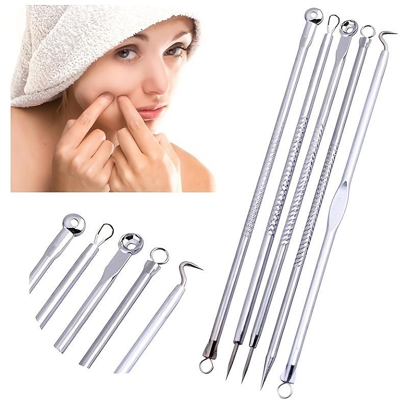 4PCS Stainless Steel Blackhead Remover Tool Kit Professional Comedone Acne Extractor for Pore Cleaning Face Nose Skin Care