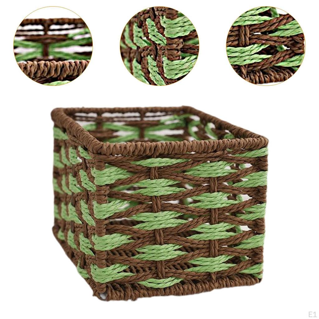 Handwoven Storage Basket Container Versatile Home Decor Practical Bin Organizer Box for