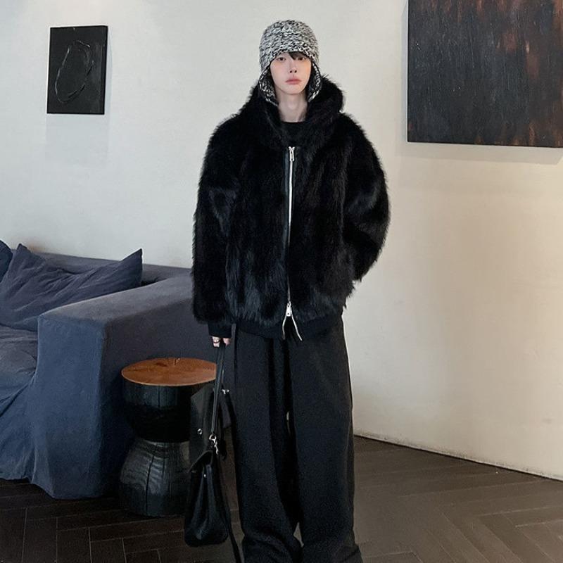 Зима новый мужской меховой меховой жилет из лисы утолщенное теплое пальто пух мода M