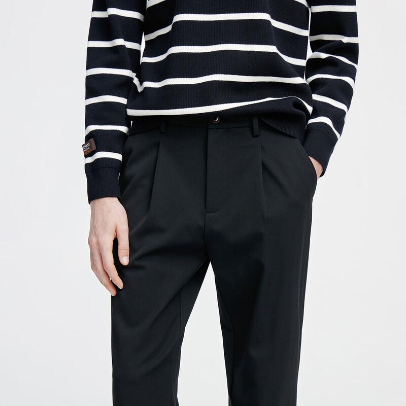 GIOVANNI VALENTINO Men's Loose Fit Straight Casual Trousers